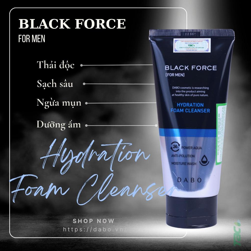 Sữa rửa mặt Nam trắng da sạch mụn Dabo Black Force Hàn Quốc 120ml – Hàng Chính Hãng