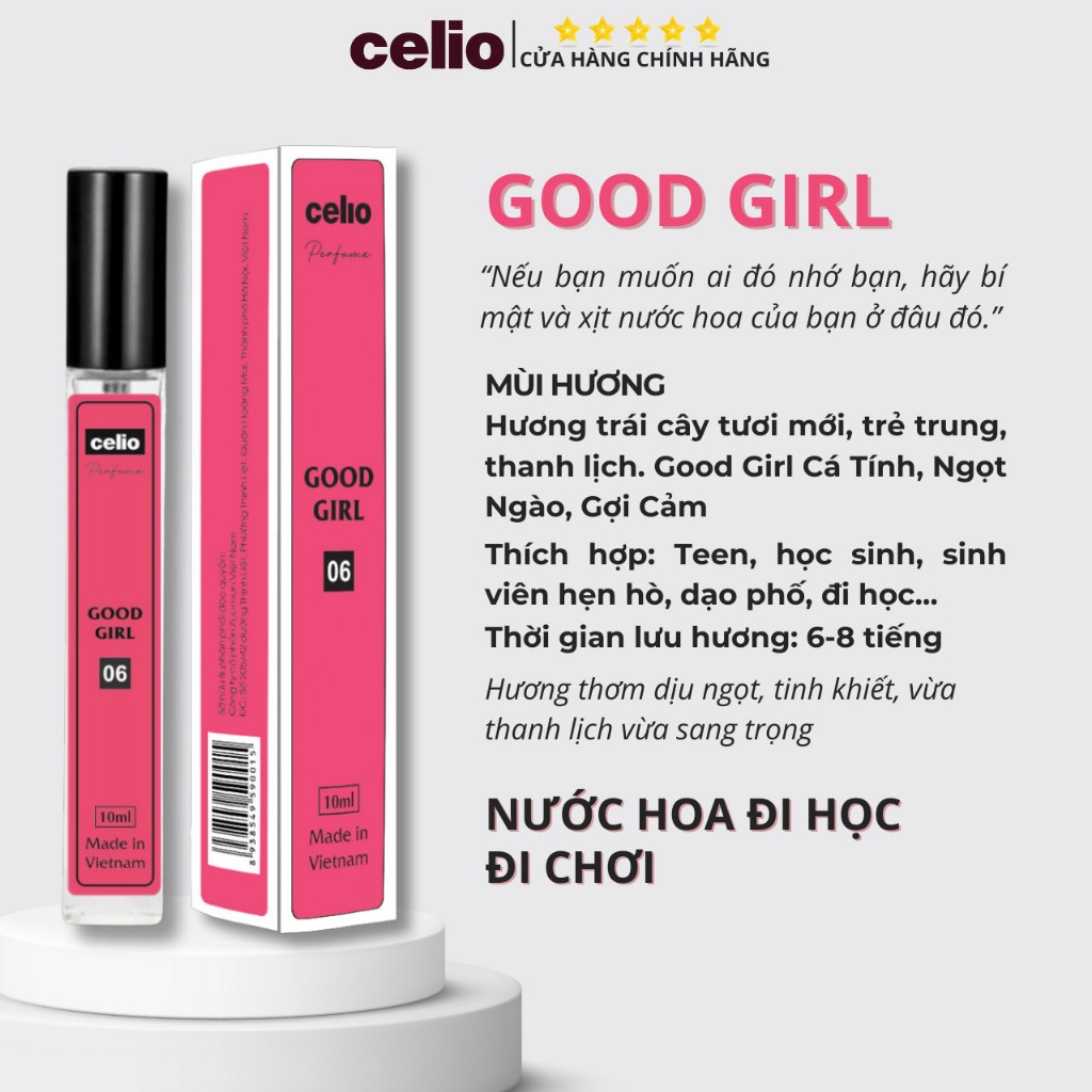 Tinh Dầu Nước Hoa Celio Nước Hoa Body Cá Tính Nồng Nàn Quyến Rũ Gợi Cảm Thơm Lâu Dạng Xịt Tiện Lợi Dung Tích 10ml