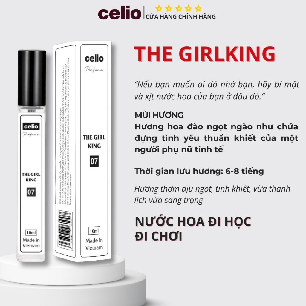 Tinh Dầu Nước Hoa Celio Nước Hoa Body Cá Tính Nồng Nàn Quyến Rũ Gợi Cảm Thơm Lâu Dạng Xịt Tiện Lợi Dung Tích 10ml