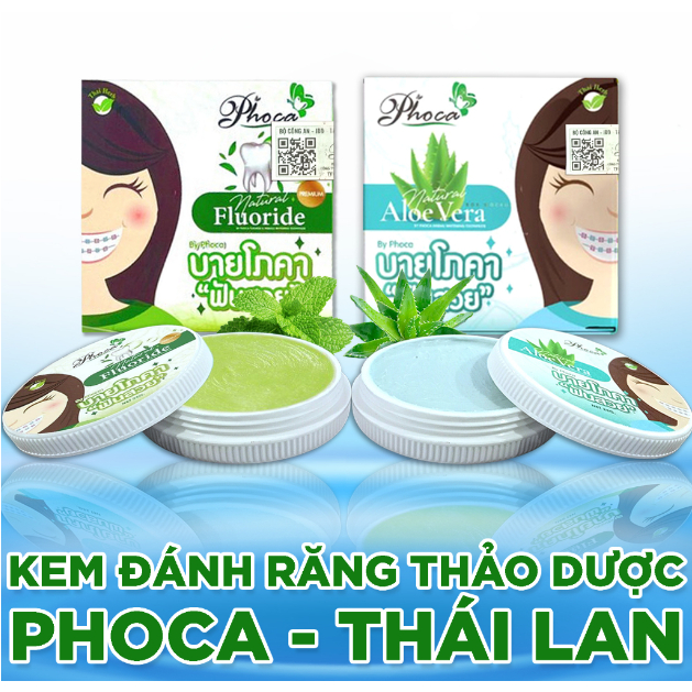 Kem đánh răng thảo dược BY PHOCA Thái Lan 25g giúp răng trắng sáng, hơi thở thơm mát