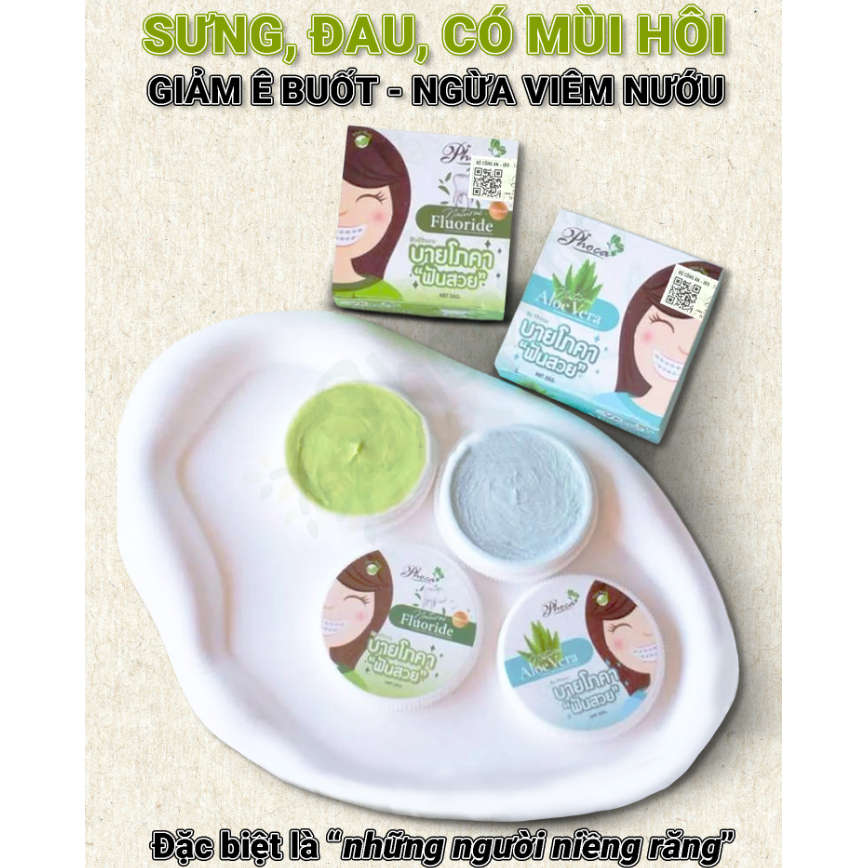 Kem đánh răng thảo dược BY PHOCA Thái Lan 25g giúp răng trắng sáng, hơi thở thơm mát