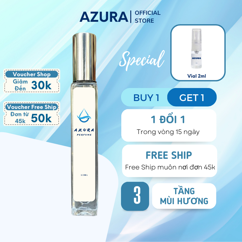 Nước Hoa Nữ Thơm Lâu Azura Quyến Rủ Bí Ẩn, Ngọt Ngào Thơ Ngây Dạng Chai Xịt 12Ml Lưu Hương 12 Giờ