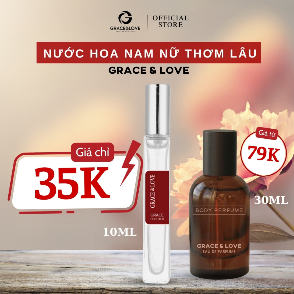 Nước hoa nữ thơm lâu chính hãng Grace And Love cao cấp, tinh dầu nước hoa nữ thơm lâu body mist nữ dầu thơm ngọt ngào