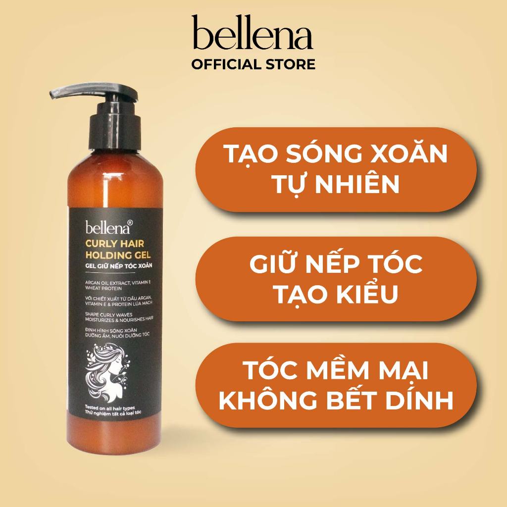 Gel giữ nếp tóc xoăn uốn hippie dưỡng tóc xoăn tạo kiểu tóc Bellena GX1 250ml