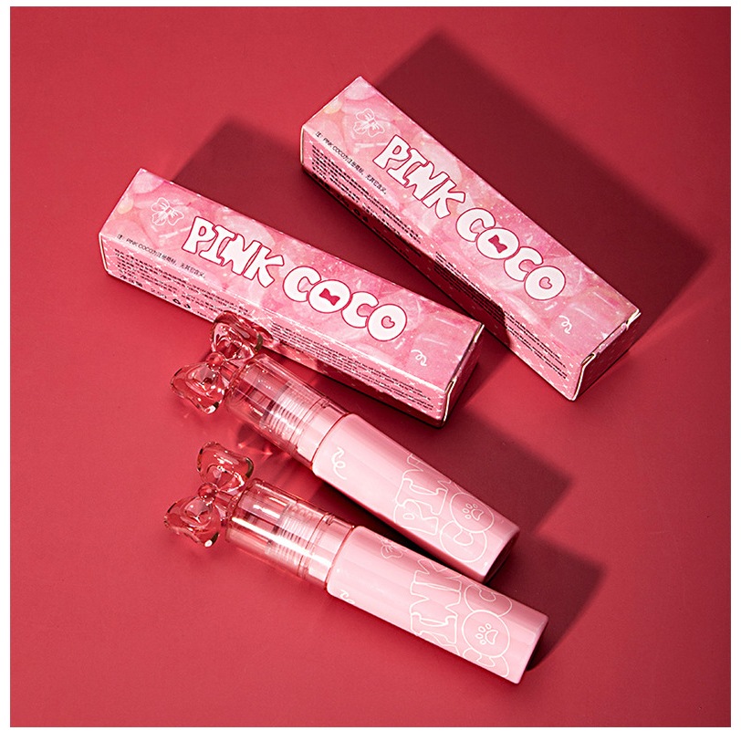 (Bán buôn sỉ) Son Kem Bóng Pink COCO nơ hồng trang điểm môi căng mọng Chống Thấm Nước Lâu Trôi Son21