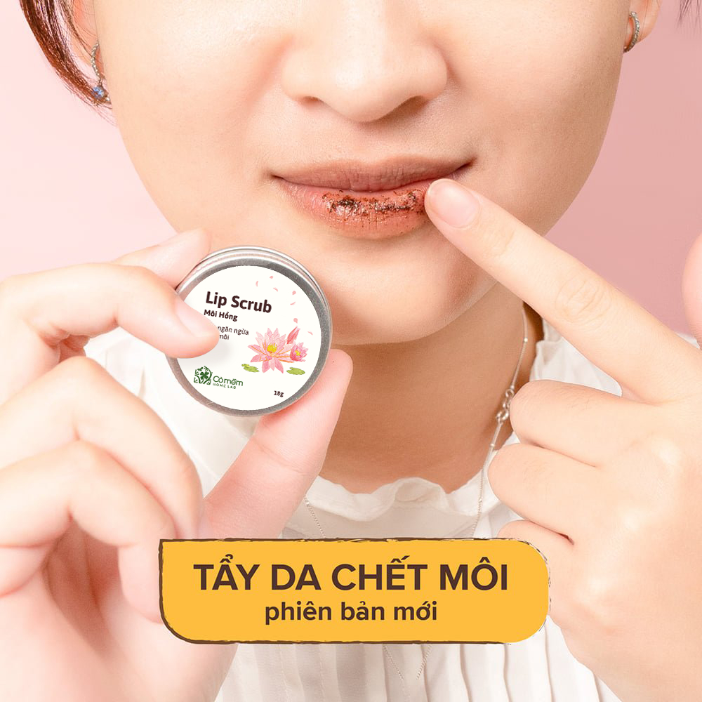 Tẩy da chết môi Lip Scrub Môi Hồng Giảm Thâm Dưỡng Ẩm Cho Môi Cỏ Mềm 18g