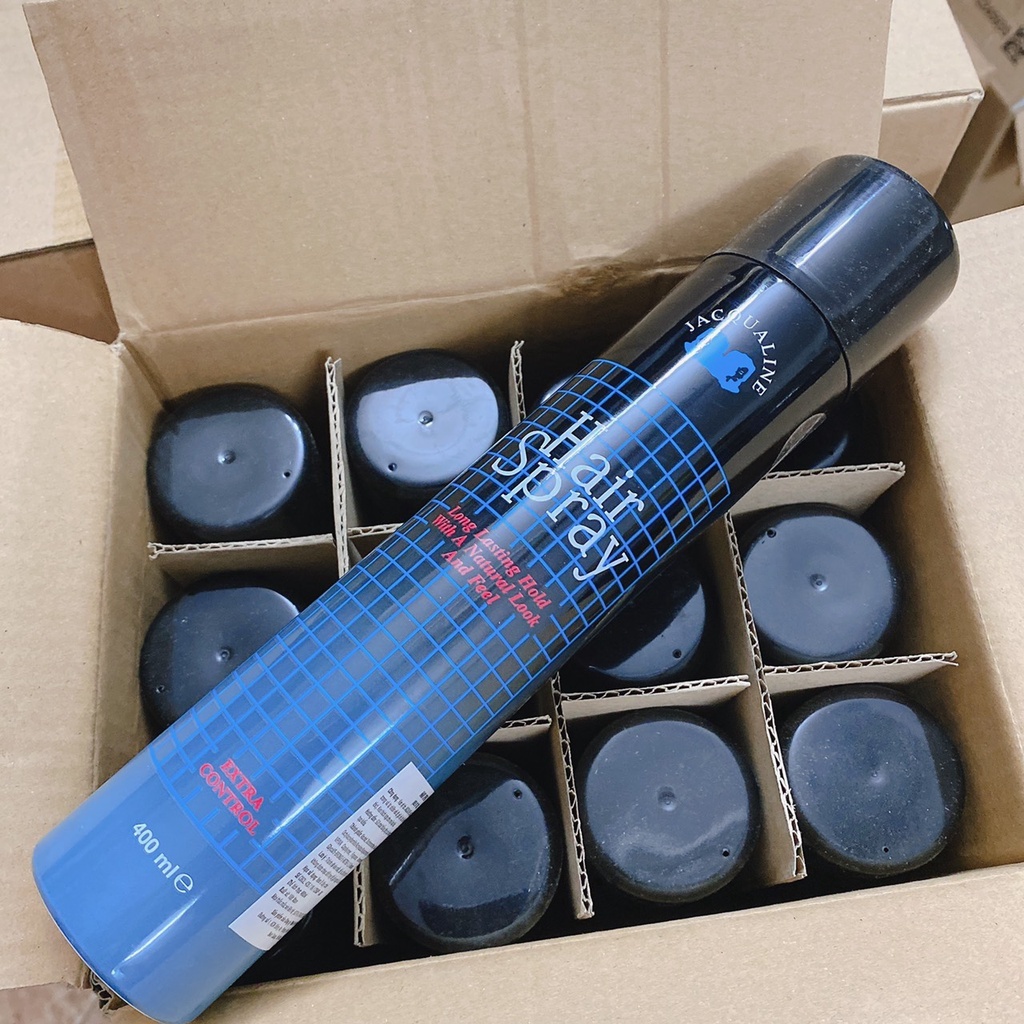 GÔM XỊT TÓC GIỮ NẾP JACQUALINE HAIR SPRAY 400ml chai đen chính hãng giữ nếp tạo kiểu tóc JINJI