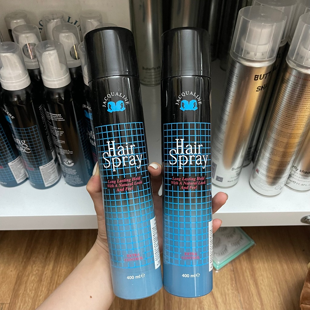 GÔM XỊT TÓC GIỮ NẾP JACQUALINE HAIR SPRAY 400ml chai đen chính hãng giữ nếp tạo kiểu tóc JINJI
