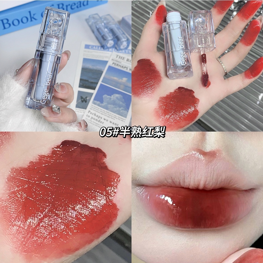 Son bóng Gege Bear Cao Cấp Mềm Mịn Môi,Dưỡng Ẩm Lâu Trôi