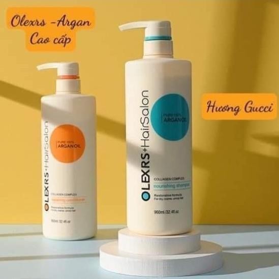 Cặp Dầu Gội Xả Olexrs Argan Oil Collage – Bộ Gội Xả Olexrs Hair Salon 960ml