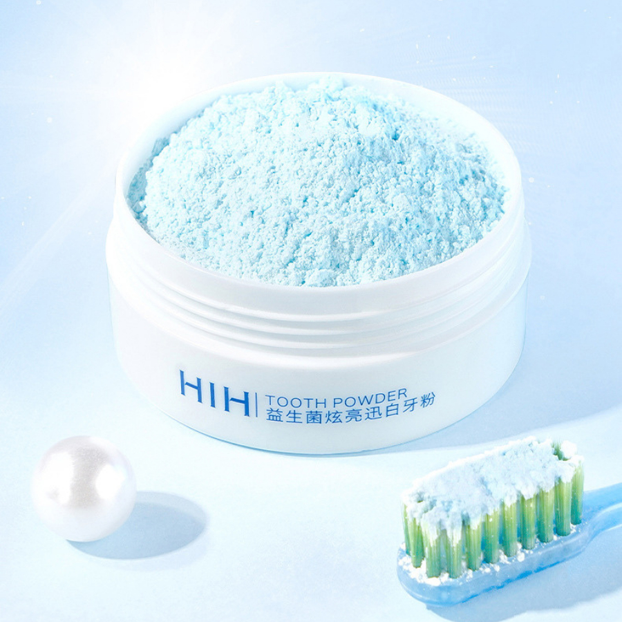 Bột Trắng Răng Tự Nhiên HIH 50G Hương Bạc Hà, Trắng Răng Khử Ổ Vàng, Sạch Mảng Bám Dứt Điểm Hôi Miệng