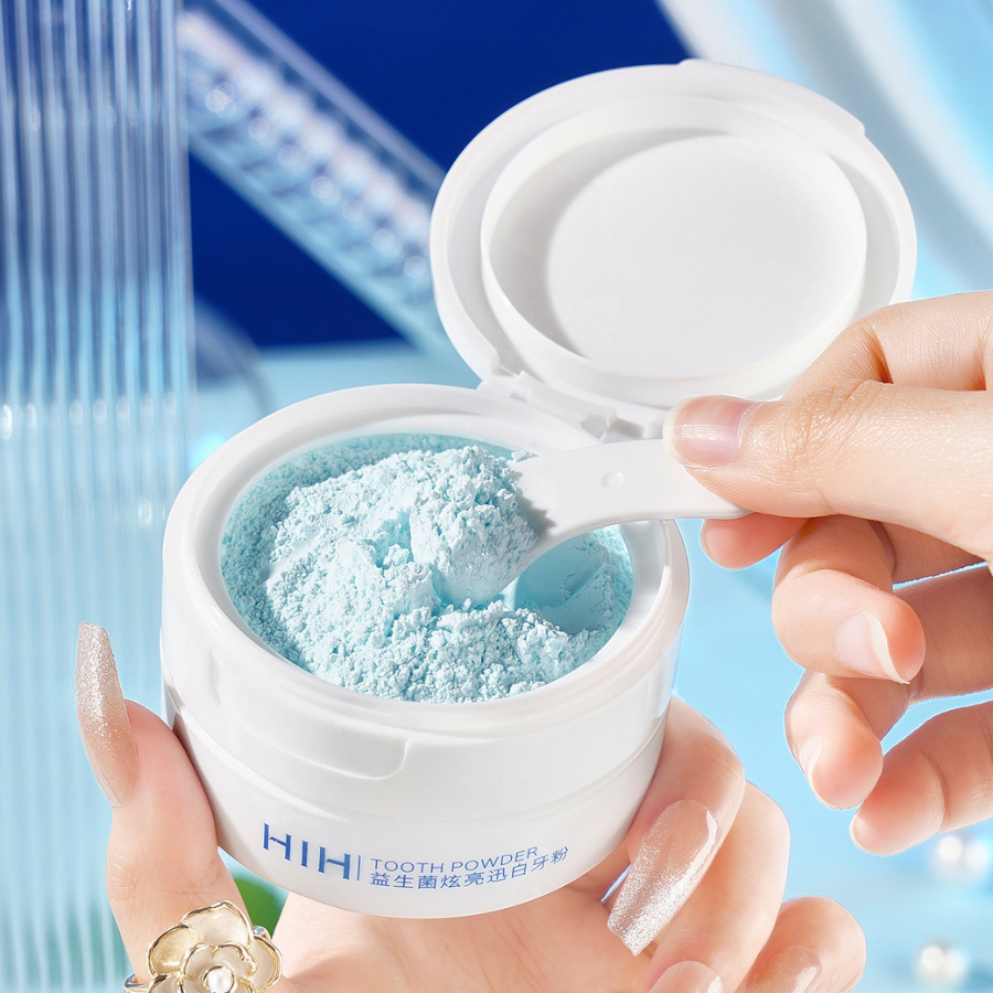 Bột Trắng Răng Tự Nhiên HIH 50G Hương Bạc Hà, Trắng Răng Khử Ổ Vàng, Sạch Mảng Bám Dứt Điểm Hôi Miệng