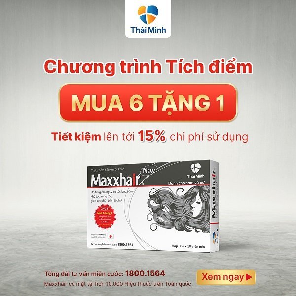 Viên uống Maxxhair Thái Minh – Hỗ trợ kích thích mọc tóc, giảm nguy cơ rụng tóc, hói đầu – Hộp 30 Viên & Lọ 60 Viên