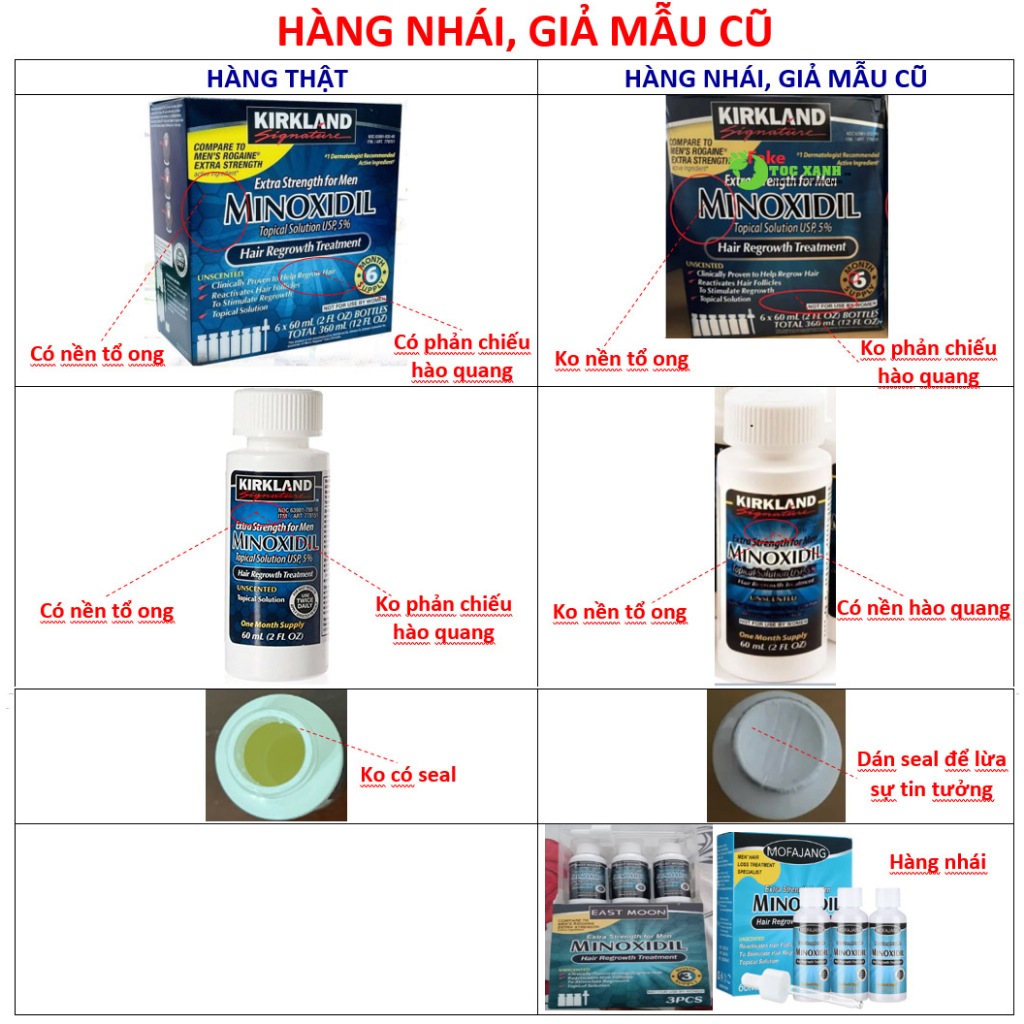 Tinh chất bôi tóc Kirkland 5% dành cho nam, ngăn rụng hói và mọc tóc, mày, râu
