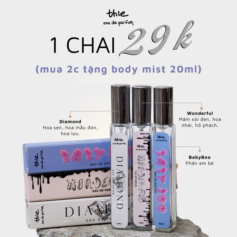 (mua 2c tặng 1 bodymist 20ml) NƯỚC HOA CHIẾT Thie Parfum 10ml THƠM 6-8 TIẾNG
