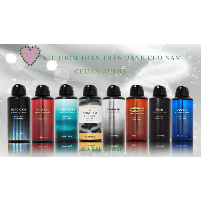(AUTHS MỸ)Xịt thơm toàn thân cho nam Bath and body works – Body mist nam 104g