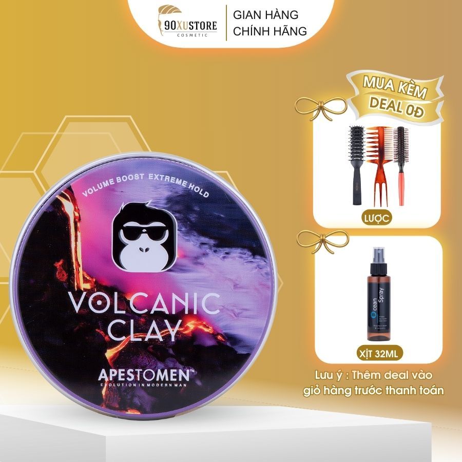 Sáp vuốt tóc nam Volcanic Clay tem check SMS chính hãng, tạo kiểu tóc, giữ nếp tóc