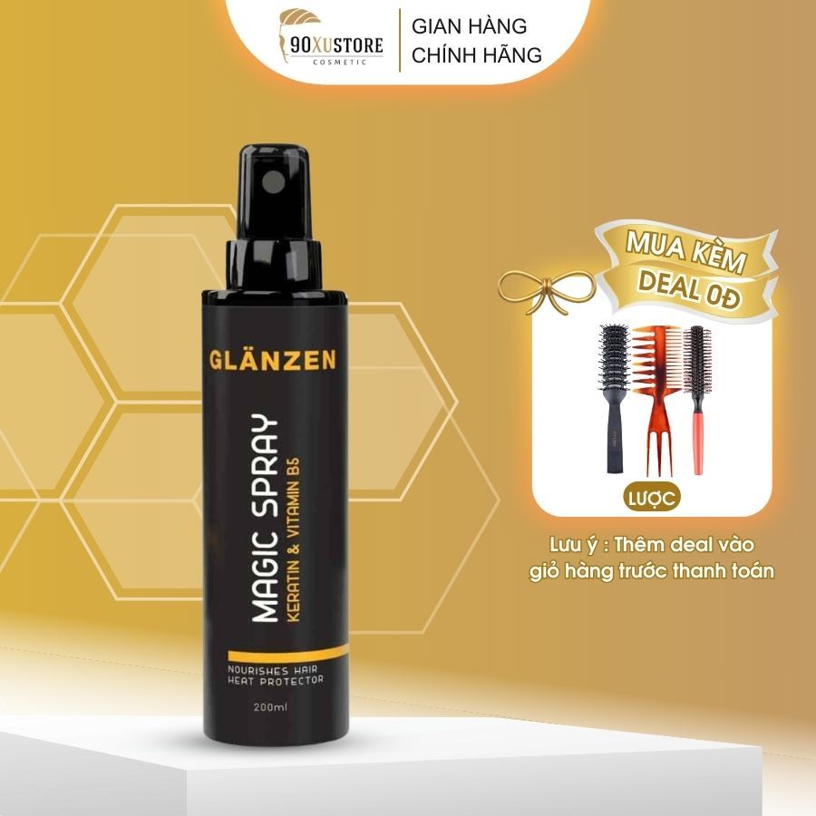 Xịt dưỡng tóc nam Glanzen Magic Spray 200ml phân phối chính hãng dưỡng tóc mềm mượt, giảm khô xơ