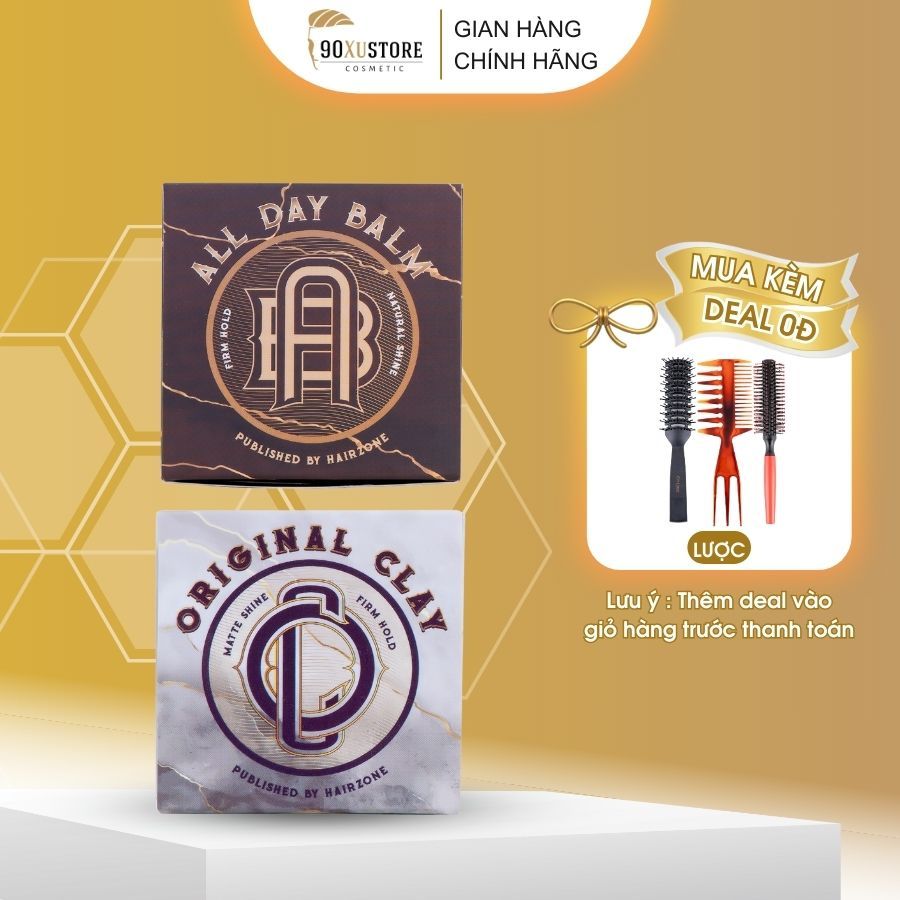 Sáp vuốt tóc nam Original Clay , All Day Balm , giữ nếp tóc , tạo kiểu tóc by Hair Zone