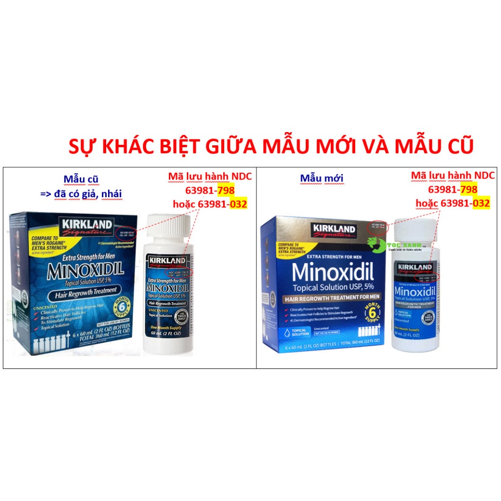 Tinh chất bôi tóc minoxidil 5% Kirkland chính hãng Costco Mỹ, ngăn rụng hói và mọc tóc, râu, mày cho nam