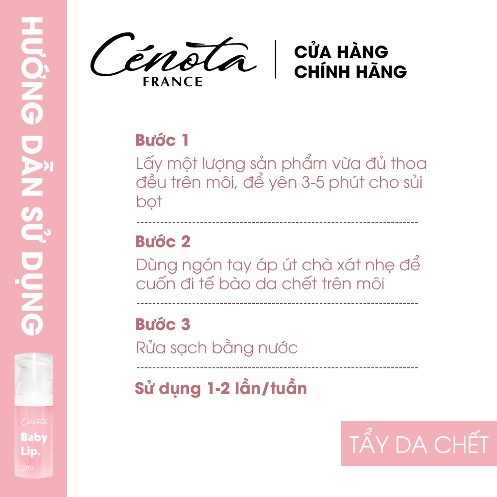 Gel Tẩy Da Chết Môi Sủi Bọt Cenota Baby Lip Khử Thâm, Làm Hồng Môi 12ml