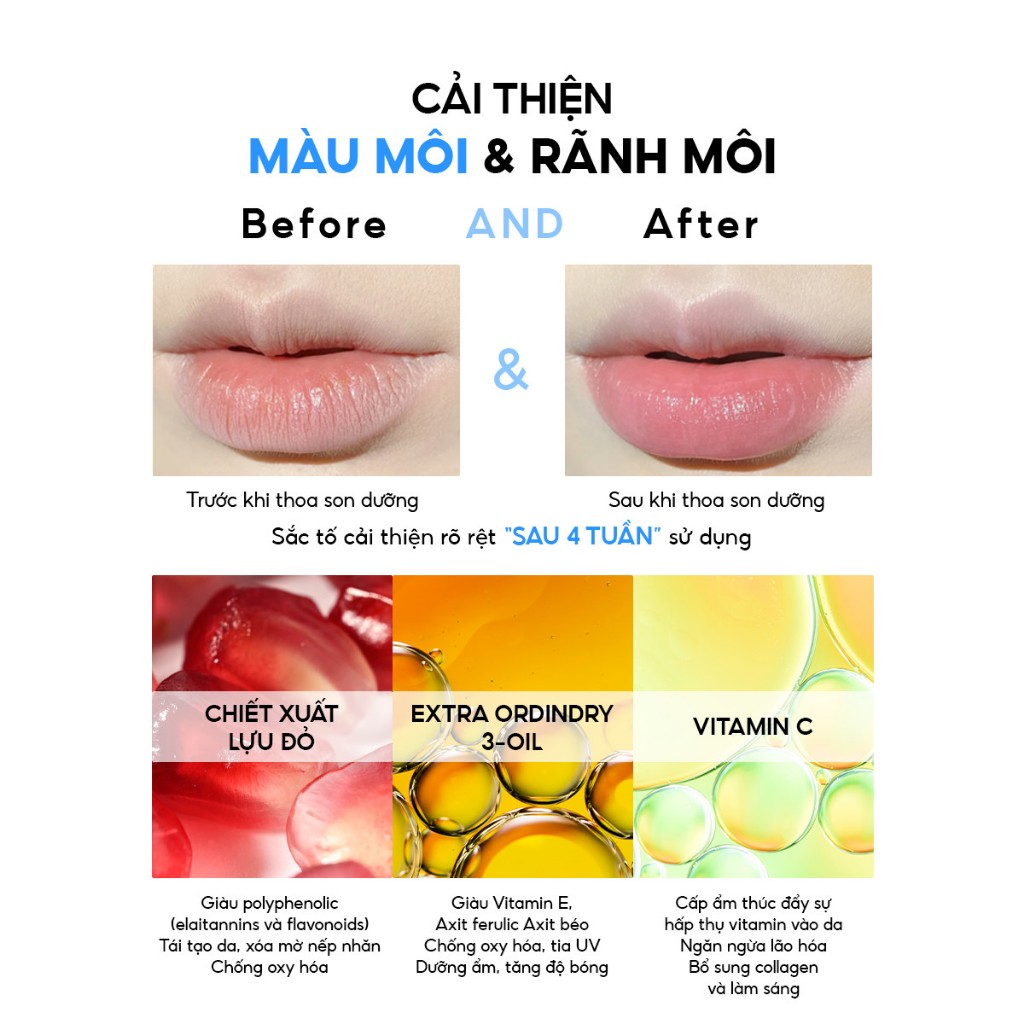 Son dưỡng môi lì không bóng CIY Layer Lip Balm dưỡng ẩm, làm mềm môi, sáng hồng môi, mờ rãnh môi 3g