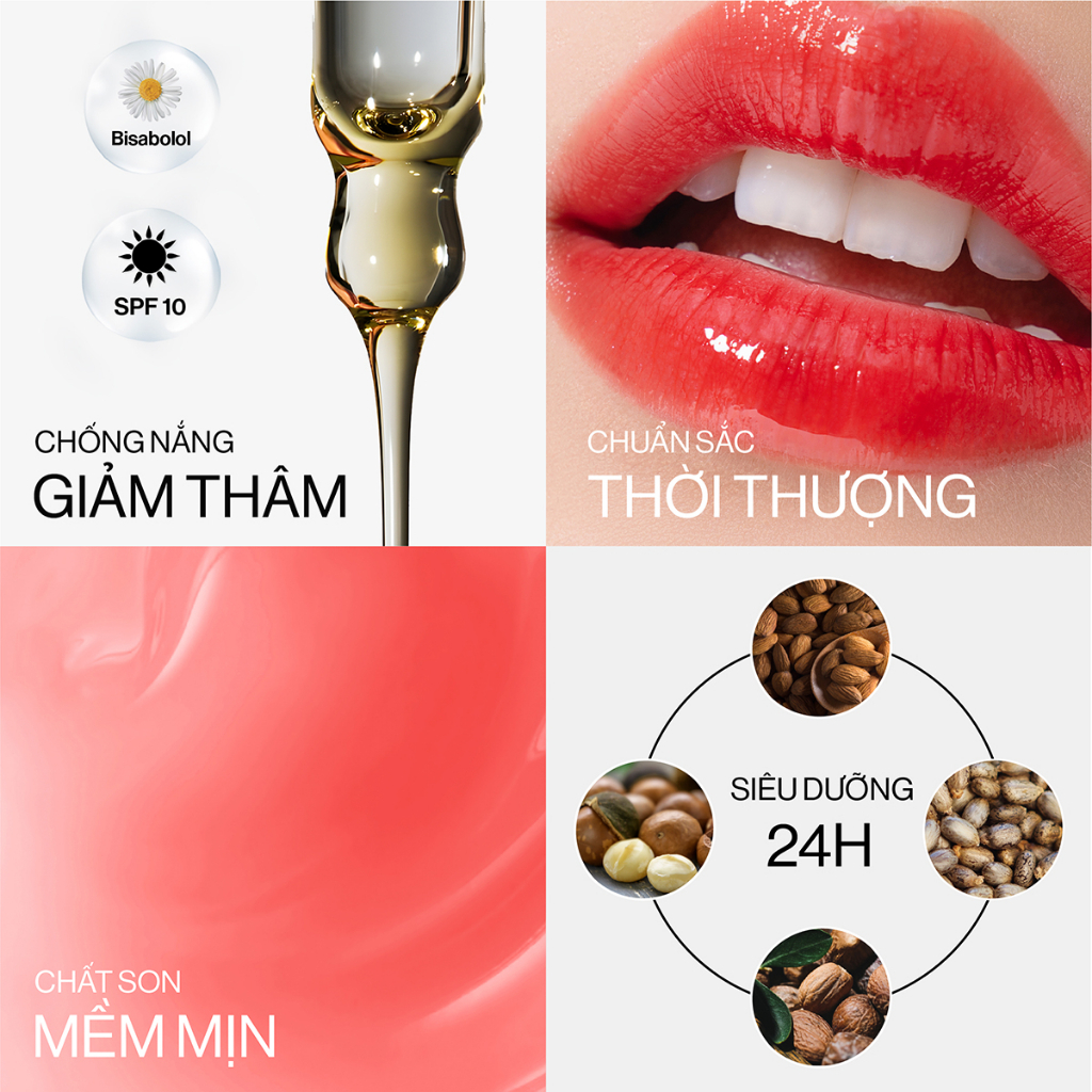 Son Dưỡng Màu Làm Mềm Môi BEBECO Giảm Thâm, Dưỡng Ẩm Hàn Quốc OREAF VARY COLOR LIP  3,5g – DA15