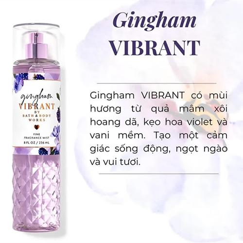 Body mist, Xịt Thơm Toàn Thân Gingham 236ml Nhẹ Nhàng, Tinh Tế