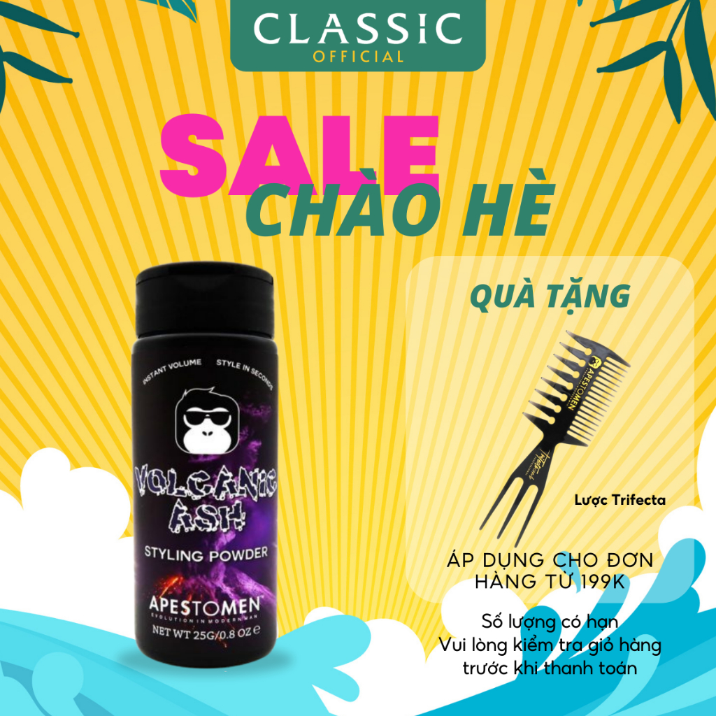 [Mã BMTTC60 giảm đến 60K đơn 50K] Bột Tạo Phồng Tóc Apestomen Volcanic Ash Styling Powder 25g