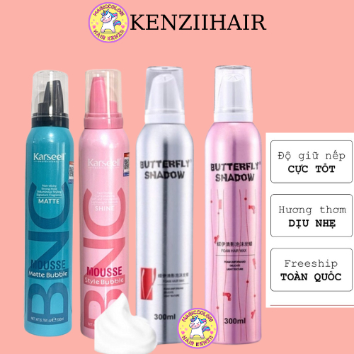 Gôm mềm giữ nếp tóc nam nữ BUTTERFLY SHADOW 300ML tạo kiểu giữ nếp tóc uốn xoăn lơi hippie
