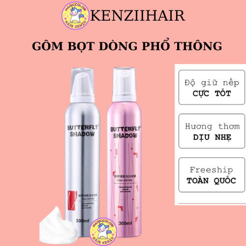 Gôm mềm giữ nếp tóc nam nữ BUTTERFLY SHADOW 300ML tạo kiểu giữ nếp tóc uốn xoăn lơi hippie
