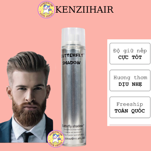 Gôm Xịt Tóc Butterfly Shadow 320ml Chính Hãng Giữ Nếp Tạo Kiểu Tóc Nam Nữ Hương Thơm Trái Cây