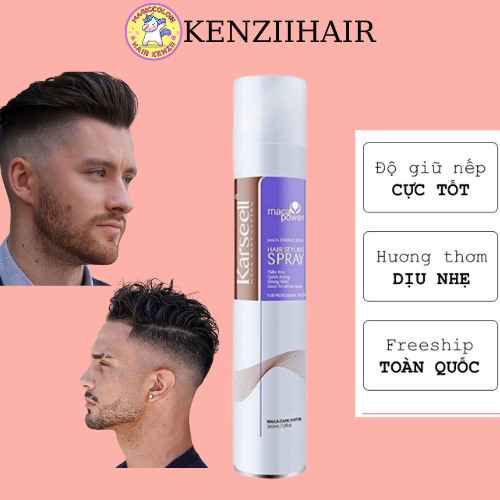Gôm xịt tóc giữ nếp tạo kiểu tóc nam nữ KARSEELL MACCA 400ML chính hãng hương thơm cuốn hút