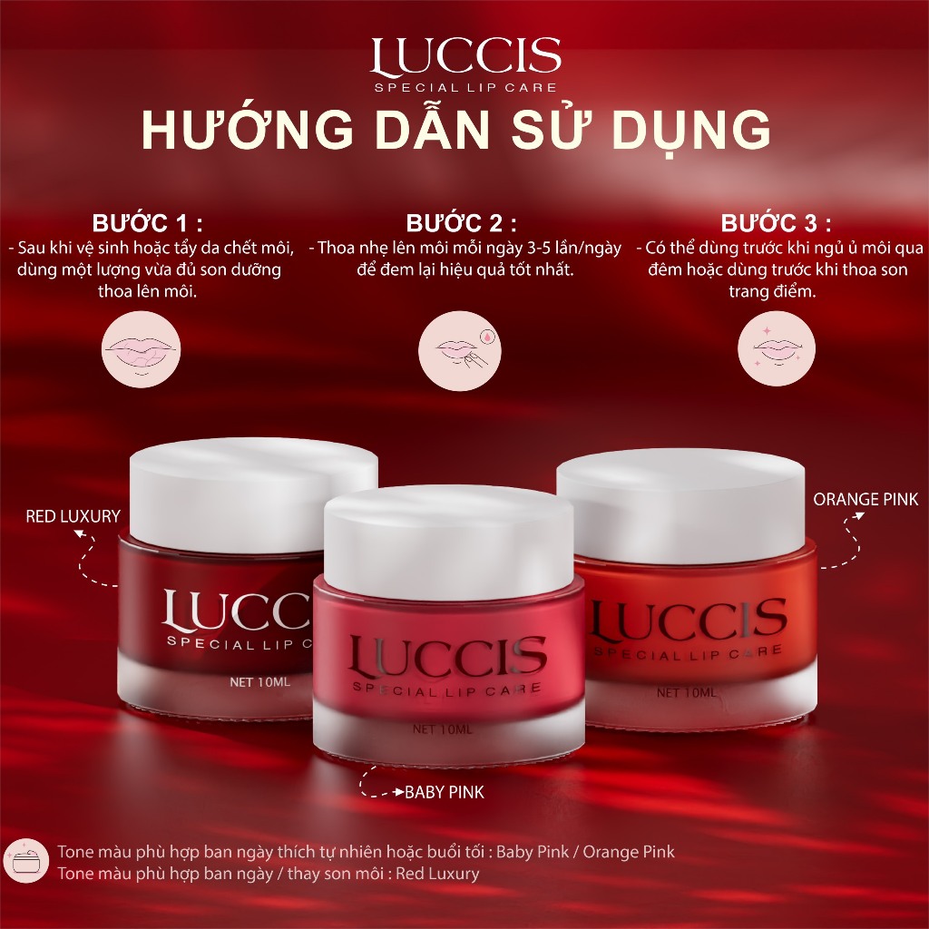 Son dưỡng môi LUCCIS Luxury bản nâng cấp Nguyễn Khánh Li siêu mềm mịn chống nắng chống tia UV giúp hồng môi giảm thâm