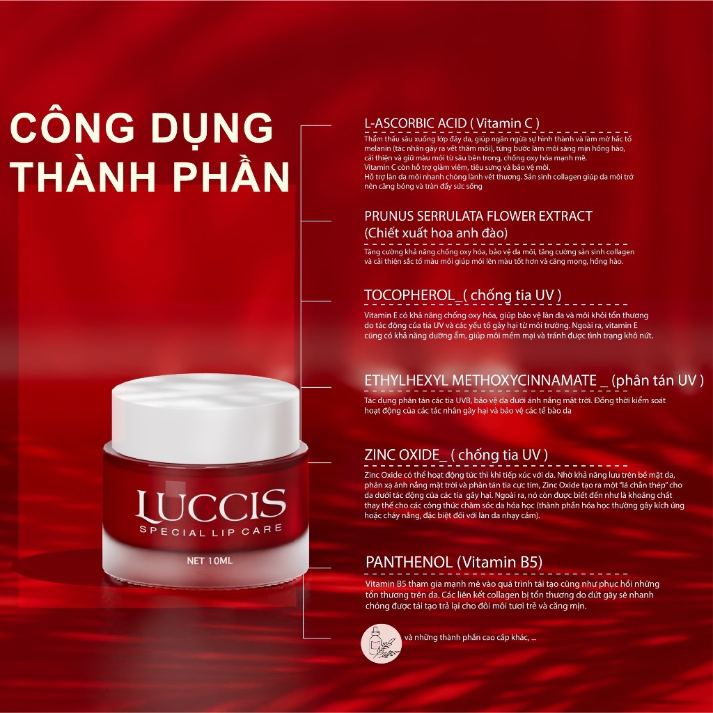 Son dưỡng môi LUCCIS Luxury bản nâng cấp Nguyễn Khánh Li siêu mềm mịn chống nắng chống tia UV giúp hồng môi giảm thâm