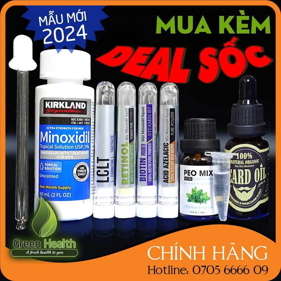 Minoxidil 5% và sản phẩm hỗ trợ mọc râu, tóc