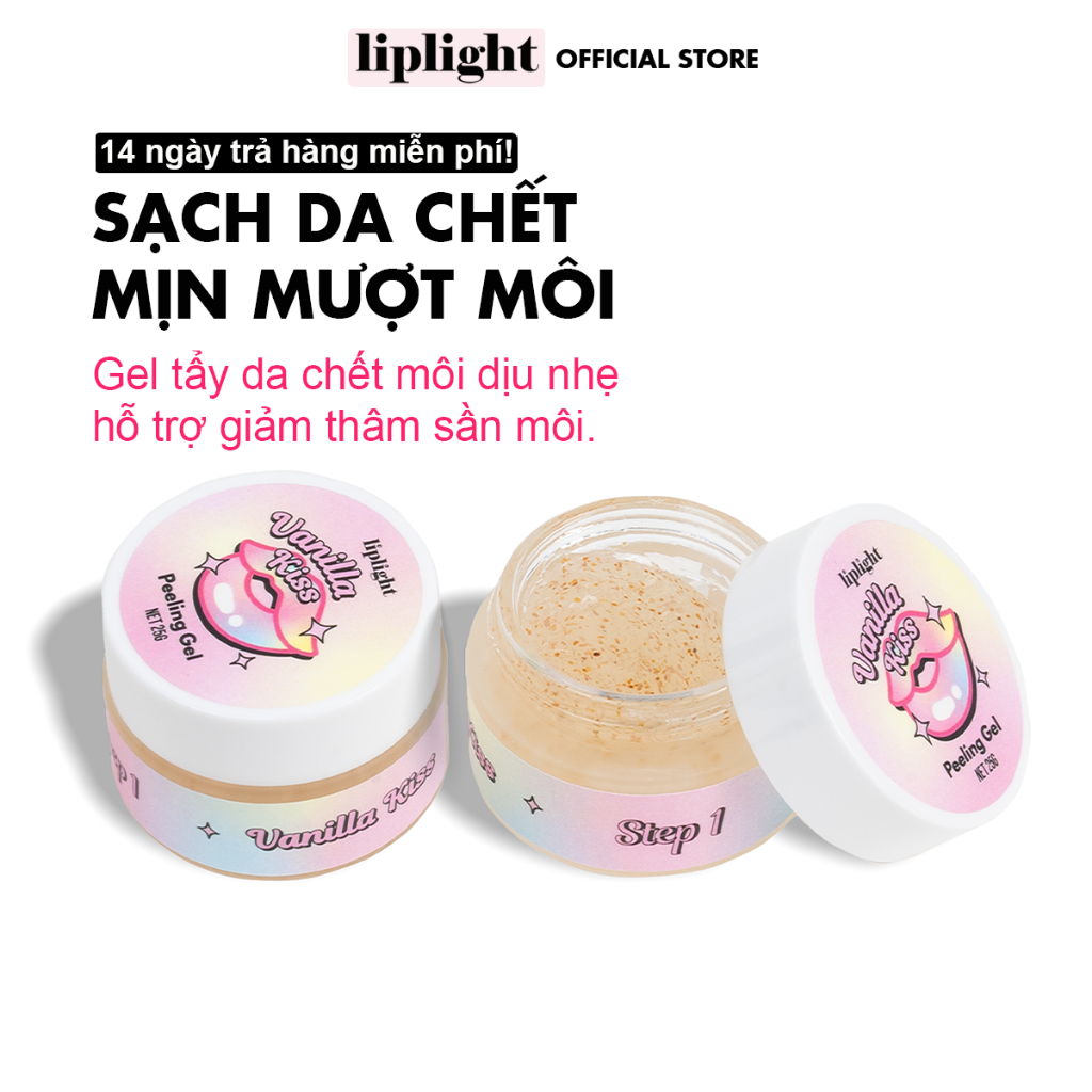 Gel tẩy da chết môi, giảm thâm môi, làm hồng môi Liplight Vanilla Kiss peeling gel