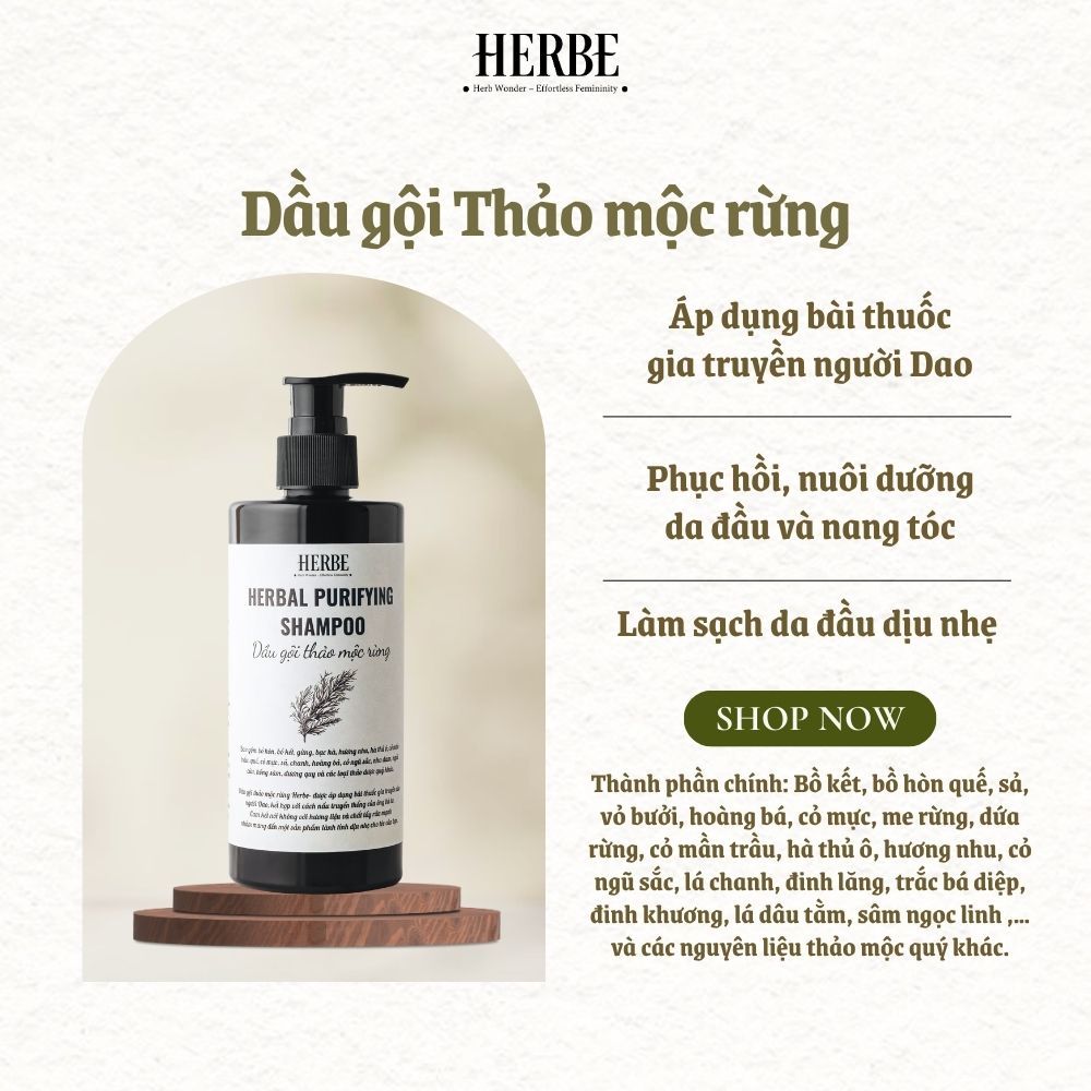 DẦU GỘI BỒ KẾT THẢO MỘC CÔ ĐẶC TỰ NHIÊN PHỤC HỒI DA ĐẦU HANDMADE