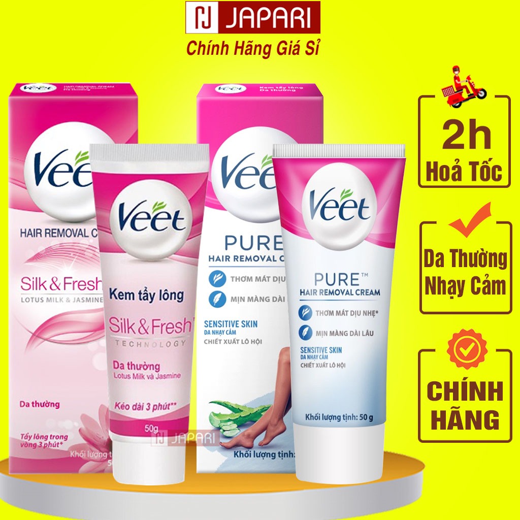 Kem Tẩy Lông Veet CHÍNH HÃNG- Tẩy Lông Vùng Kín Bikini, Nách, Lông Chân Tay Mặt Da Nhạy Cảm – Wax Lông Cho Nam Nữ Japari