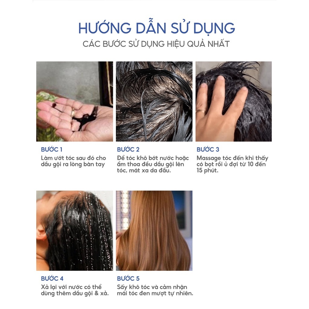 Dầu Gội Phủ Bạc KARSEELL, Phủ Bạc Đen Tóc, Nâu Tóc Từ Lần Gội Đầu Tiên, 100% Thảo Dược Thiên Nhiên Lên Màu Nhanh Chóng