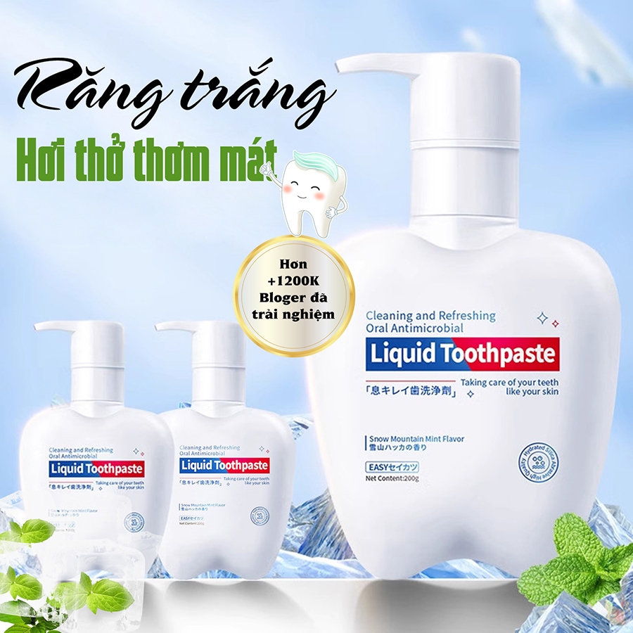 Kem đánh răng bảo vệ nướu Liquid Toothpaste hỗ trợ trắng răng kem đánh răng đem lại hơi thở thơm mát 200g
