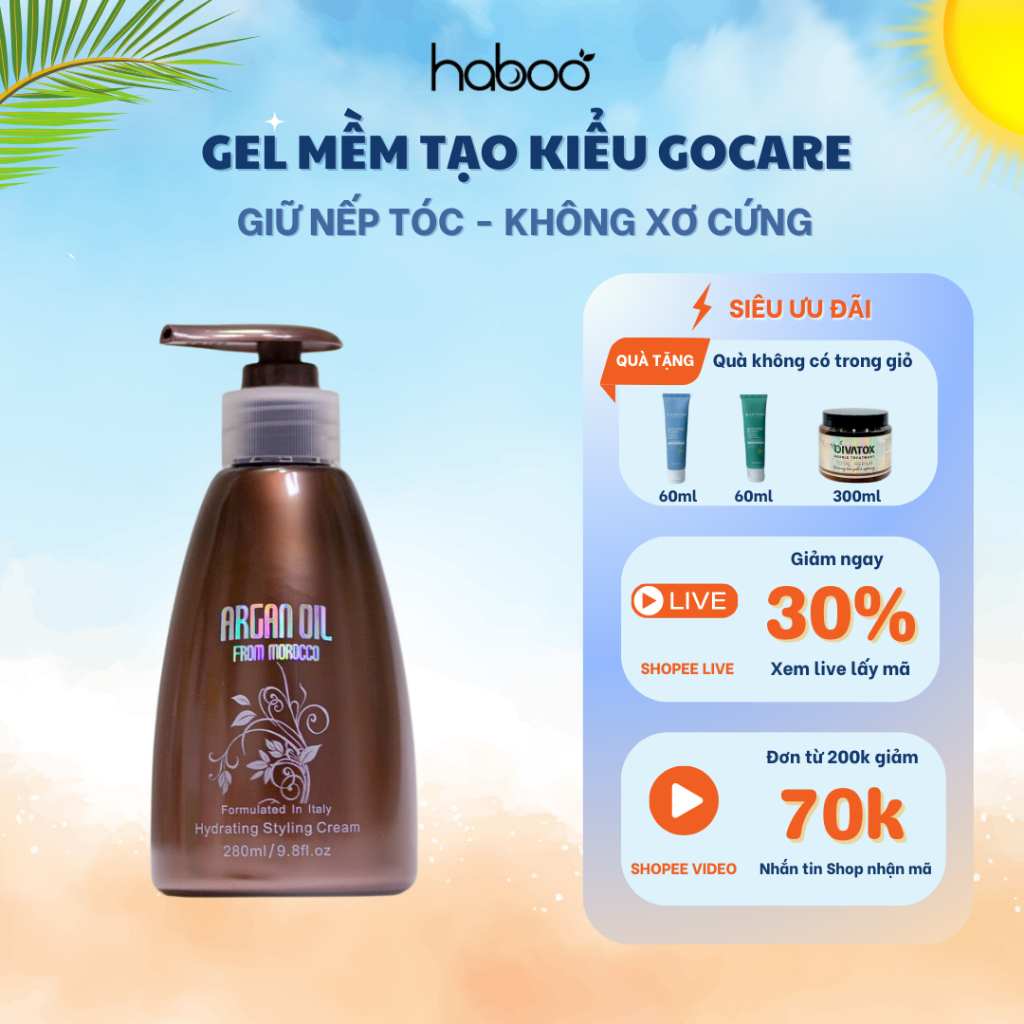 [HỎA TỐC HCM] Giữ Nếp Tóc Gocare Gel Dưỡng Giữ Nếp Tóc Xoăn Tạo Kiểu Nam Nữ Mềm Mại Haboo Beauty
