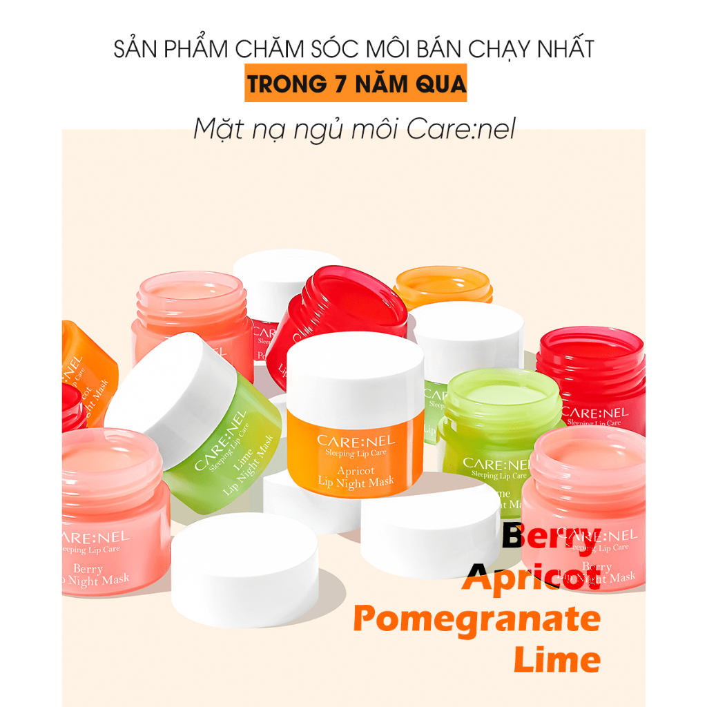 Mặt nạ ngủ môi dưỡng ẩm và tẩy tế bào chết hương dâu – Care:nel Lip Sleeping Mask Berry 5g