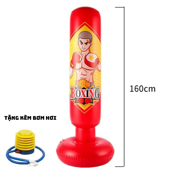(Tặng Kèm Bơm) Bộ Đồ Chơi Boxing Bơm Hơi, Tự Động Cân Bằng, Đồ Chơi Vận Động Hot 2023
