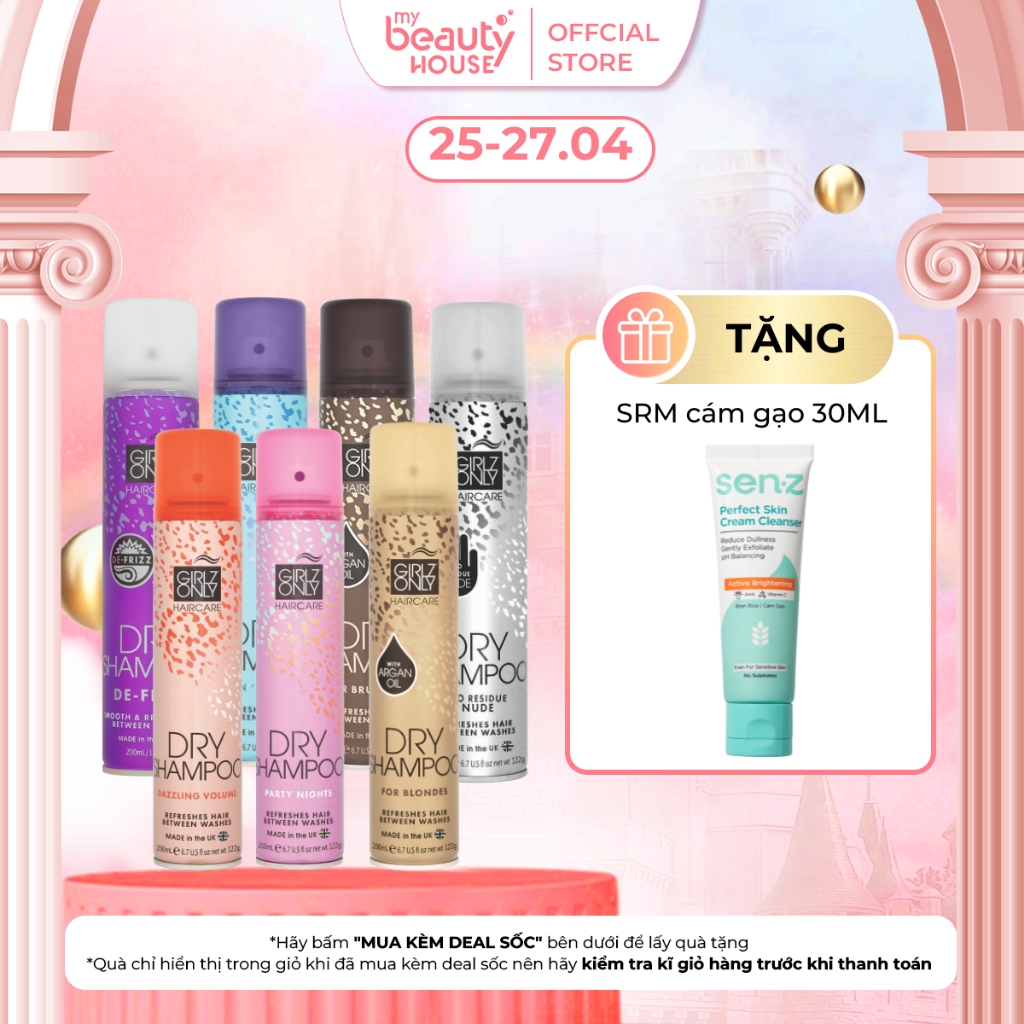 DẦU GỘI KHÔ GIRLZ ONLY DRY SHAMPOO 200ML