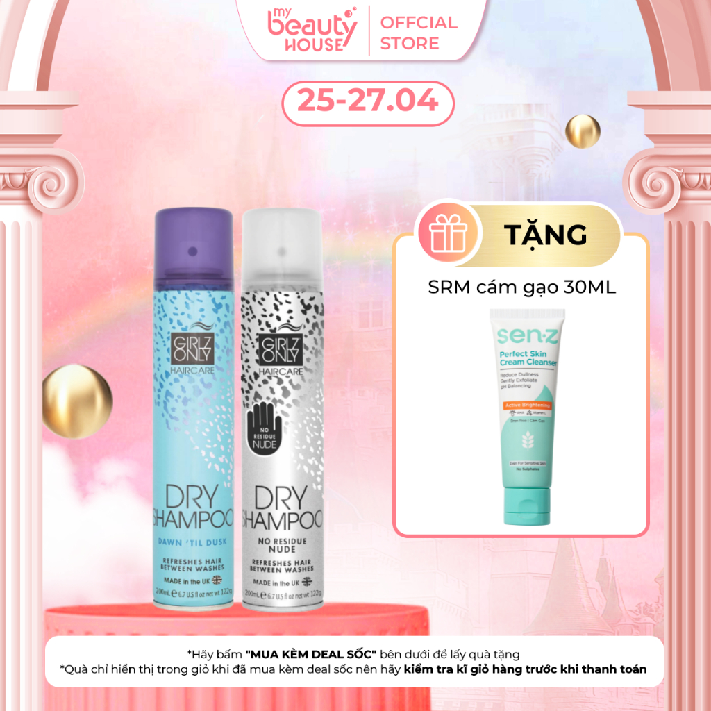 Combo 2 Dầu Gội Khô Girlz Only Dry 200ml