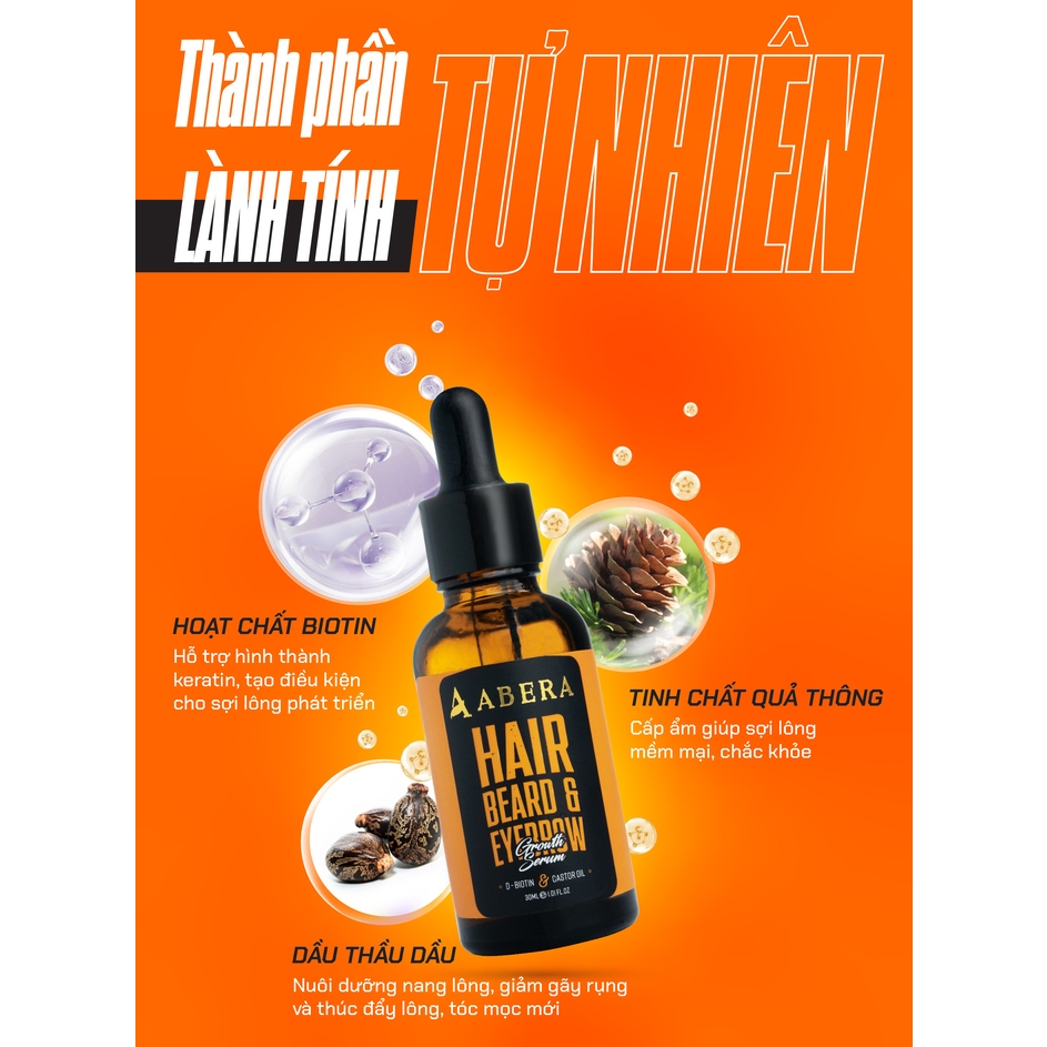 Serum Kích Mọc Tóc & Râu & Chân mày Abera Men Chính Hãng