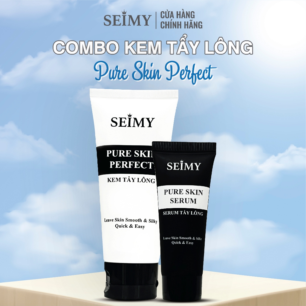 Combo Kem Tẩy Lông Seimy – Pure Skin Perfect sạch bất chấp mọi loại lông vĩnh viễn nhanh gọn chỉ 5 phút