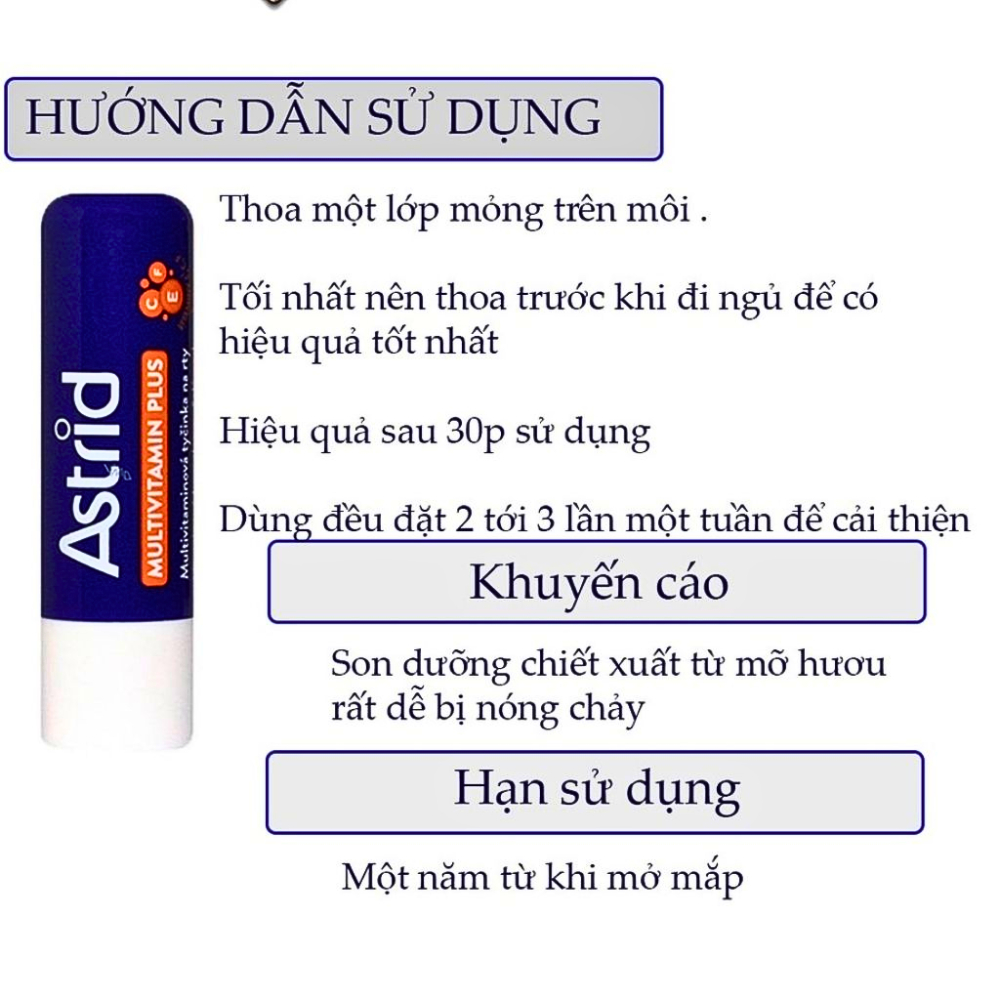 Son Dưỡng Môi Astrid Tái Tạo Môi Từ Mỡ Hươu 4.7g