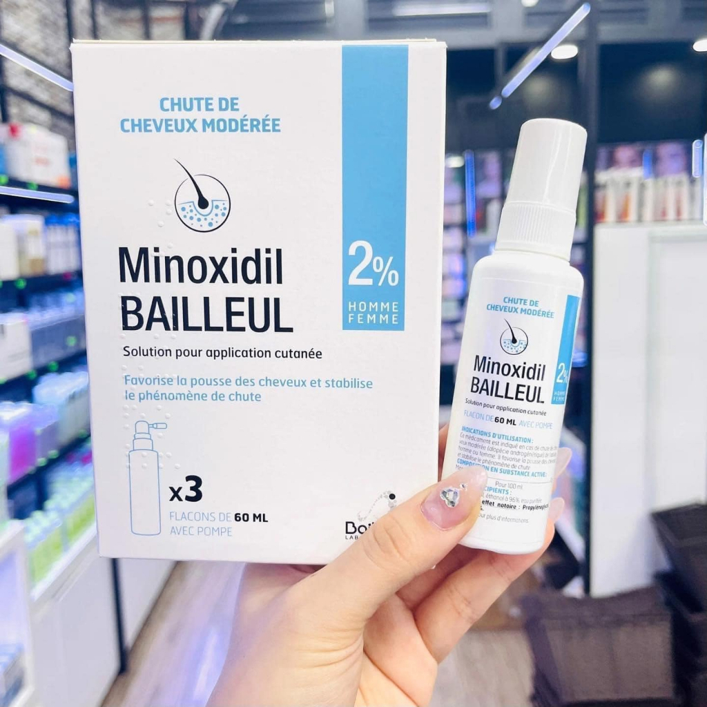 Thuốc Xịt Mọc Tóc Pháp Minoxidil Bailleul 2% Và 5% – NHẬP TRỰC TIẾP PHÁP – Dùng Cho Cả Nữ Và Nam